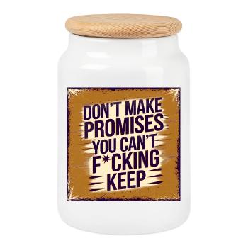 Audacieux Drôle Dire Motivation Citation Design - Boîte à biscuits avec couvercle en bois - blanc - Devant