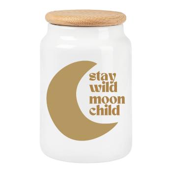 Stay Wild Moon Child - Keksdose mit Holzdeckel - Weiß - Vorne
