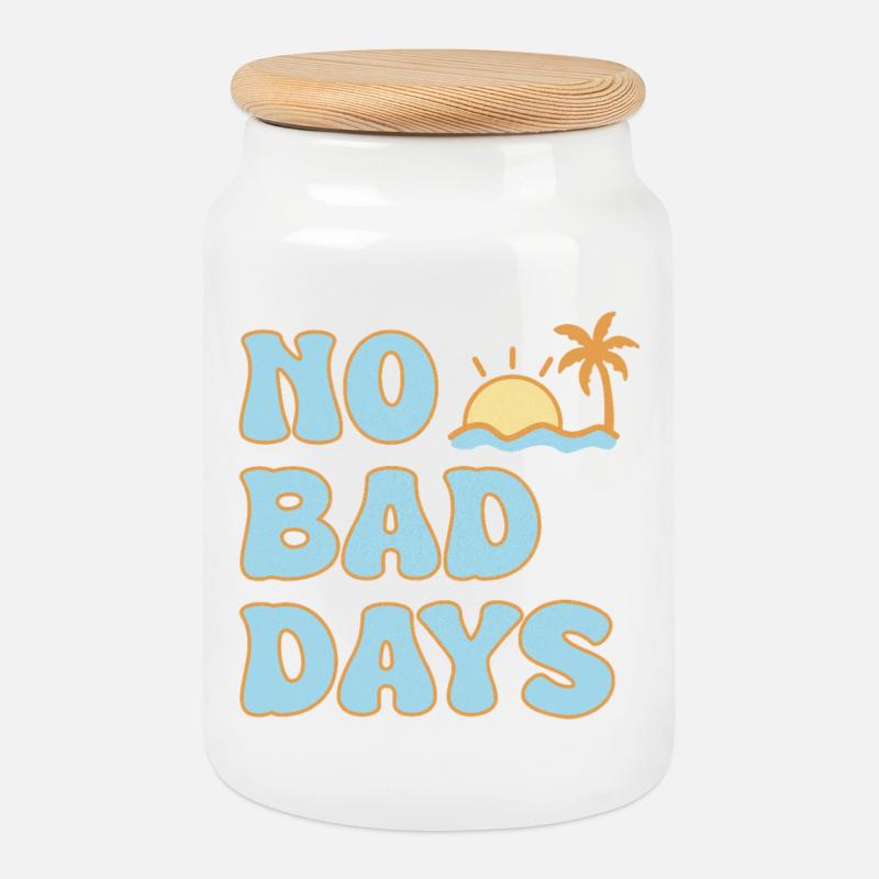 No Bad Days – eine positive Stimmung im Sommer - Keksdose mit Holzdeckel - Weiß