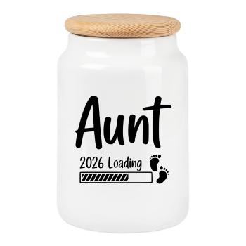 Aunt 2026 Loading - Keksdose mit Holzdeckel - Weiß - Vorne