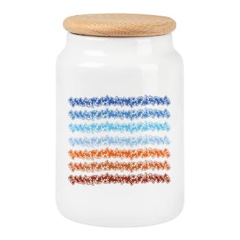 Abstrakte Farbverlaufslinien Design - Keksdose mit Holzdeckel - Weiß - Vorne