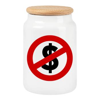 Allmächtiger Dollar – Macht, Geld & Gesellschaft - Keksdose mit Holzdeckel - Weiß - Vorne
