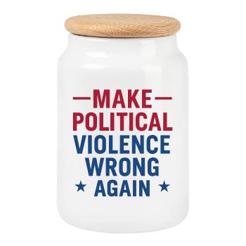 Getting political violence wrong again - Cookie Jar with Wooden Lid - white - Front