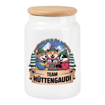 Team Party Ski Holiday Ski & Snowboarder Après Ski - Cookie Jar with Wooden Lid - white - Front
