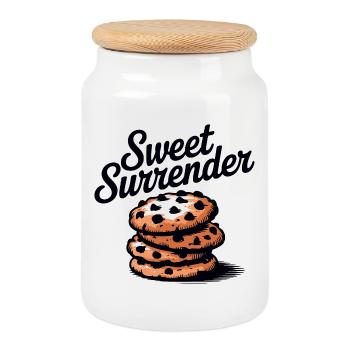 Sweet Surrender Kekse Süßigkeiten Dessert - Keksdose mit Holzdeckel - Weiß - Vorne
