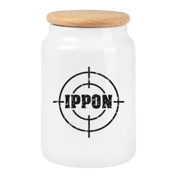 Target_judo_ippon_grunge_karsten_schwarz - Keksdose mit Holzdeckel - Weiß - Vorne