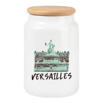 Berühmter Barockbrunnen von Versailles - Keksdose mit Holzdeckel - Weiß - Vorne