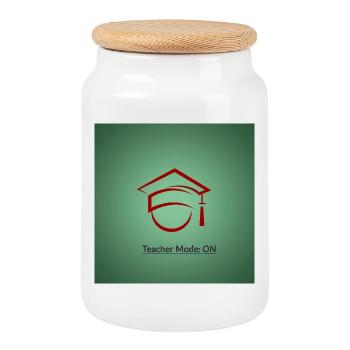 « T-shirt La connaissance, c’est le pouvoir » - Boîte à biscuits avec couvercle en bois - blanc - Devant