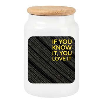Si vous le connaissez, c’est que vous l’aimez - Boîte à biscuits avec couvercle en bois - blanc - Devant