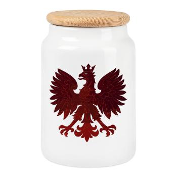 Polen Polska Adler Flagge rot Glitzer Geschenk - Keksdose mit Holzdeckel - Weiß - Vorne
