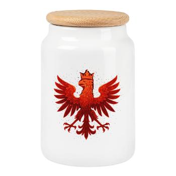 Polen Polska Adler Flagge rot Glitzer Geschenk - Keksdose mit Holzdeckel - Weiß - Vorne