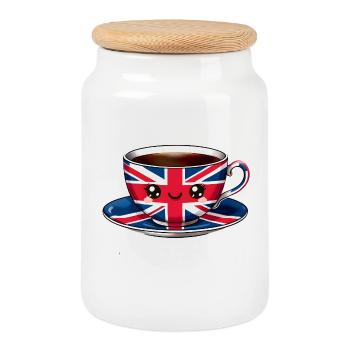 Union Cup Teatime - Keksdose mit Holzdeckel - Weiß - Vorne