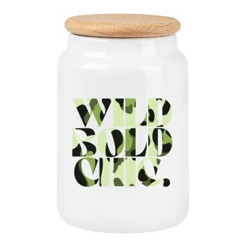 Wild Bold Chic Camouflage Chic - Keksdose mit Holzdeckel - Weiß - Vorne