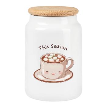 Anime Hot Chocolate – This Season Cozy Vibes - Keksdose mit Holzdeckel - Weiß - Vorne
