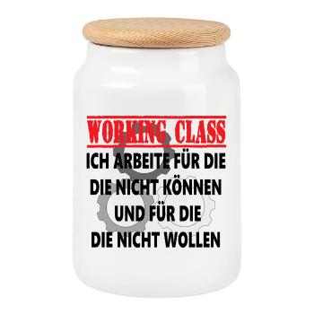 Working Class Gears - Cookie Jar with Wooden Lid - white - Front