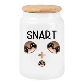Soon to have a child - Cookie Jar with Wooden Lid - white - Front