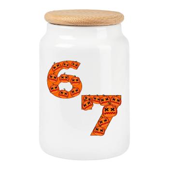 CITROUILLE D’HALLOWEEN SIX SEPT - Boîte à biscuits avec couvercle en bois - blanc - Devant