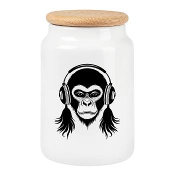 Wild Affenkopf Party Groove Edition Shirt - Keksdose mit Holzdeckel - Weiß - Vorne