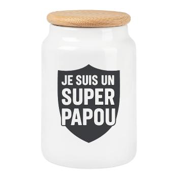 I'm a great Papuan - Cookie Jar with Wooden Lid - white - Front