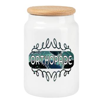 ORTHOPÉDIE SPÉCIALISTE CHIRURGIEN ORTHOPÉDISTE - Boîte à biscuits avec couvercle en bois - blanc - Devant