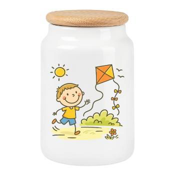 Sunny Day Kite Joy Kid - Keksdose mit Holzdeckel - Weiß - Vorne