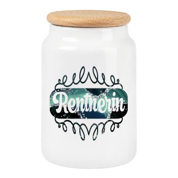 Cadeaux pour la rente de retraité - Boîte à biscuits avec couvercle en bois - blanc - Devant