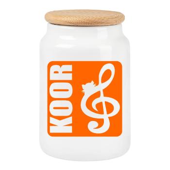 CHOIR Domestic cats - Cookie Jar with Wooden Lid - white - Front