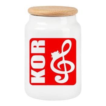 CHAT DE CONDUITE - Boîte à biscuits avec couvercle en bois - blanc - Devant