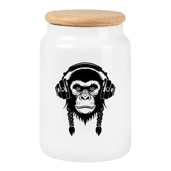 Electric Affenkopf Rave Edition Shirt - Keksdose mit Holzdeckel - Weiß - Vorne