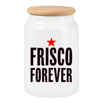 Frisco Forever San Francisco City Love - Boîte à biscuits avec couvercle en bois - blanc - Devant
