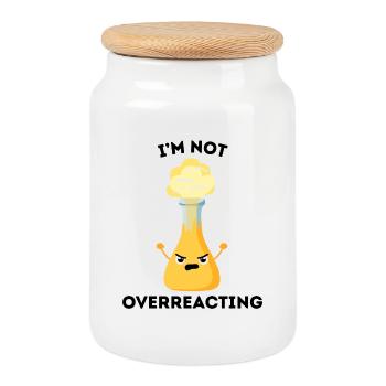 I'm not overreacting – Scientist joke - Cookie Jar with Wooden Lid - white - Front