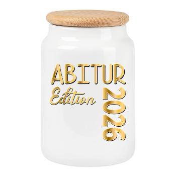 GYMNASE ABITUR 2026 - Boîte à biscuits avec couvercle en bois - blanc - Devant