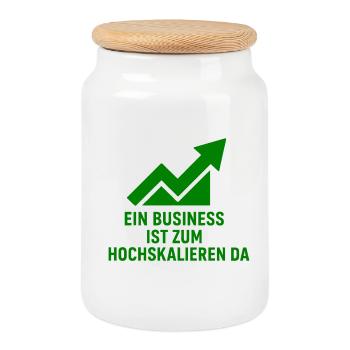 Onlinebusiness Motivation - Keksdose mit Holzdeckel - Weiß - Vorne