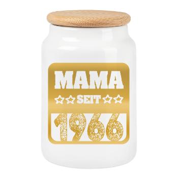 Mama 1966 - Cookie Jar with Wooden Lid - white - Front