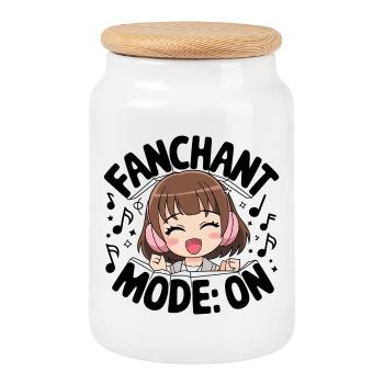 K-Pop Fanchant Korea Music - Cookie Jar with Wooden Lid - white - Front