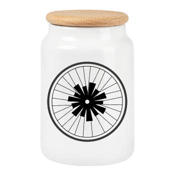 Roue d’astérisque de Cean - Boîte à biscuits avec couvercle en bois - blanc - Devant