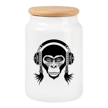 Replay Monkey Head Retro Mix Edition Shirt - Cookie Jar with Wooden Lid - white - Front