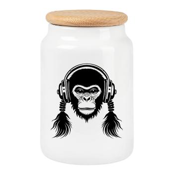 Hardcore Monkey Head Stunt Beat Edition Chemise - Boîte à biscuits avec couvercle en bois - blanc - Devant