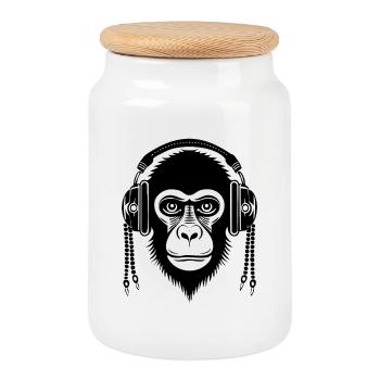 Echo Monkey Head Reverberation Urban Edition Shirt - Cookie Jar with Wooden Lid - white - Front