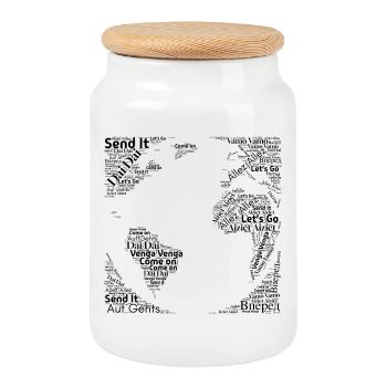 Nous vous encourageons - Boîte à biscuits avec couvercle en bois - blanc - Devant