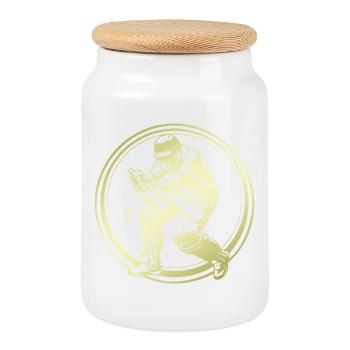 Cricket Silhouette - Keksdose mit Holzdeckel - Weiß - Vorne