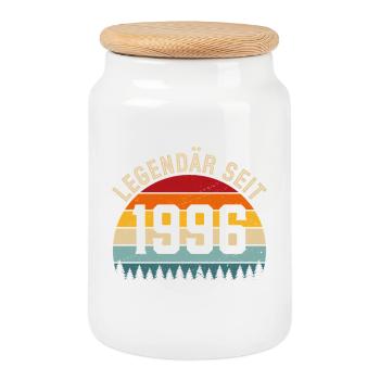 Légendaire depuis 1996 – Né en 1996 - Boîte à biscuits avec couvercle en bois - blanc - Devant