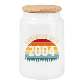 Légendaire depuis 2004 – millésime 2004 - Boîte à biscuits avec couvercle en bois - blanc - Devant
