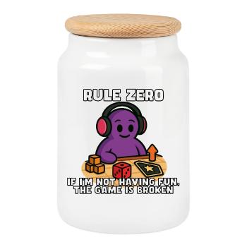 Règle zéro : si ce n’est pas amusant, réparez-le - Boîte à biscuits avec couvercle en bois - blanc - Devant