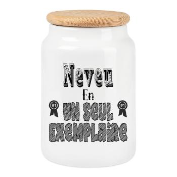 Nephew In One Copy - Cookie Jar with Wooden Lid - white - Front