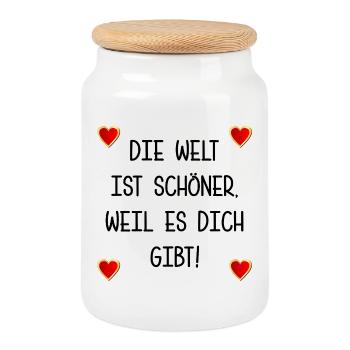 RELATIONSHIP FRIENDSHIP SAYINGS - Cookie Jar with Wooden Lid - white - Front