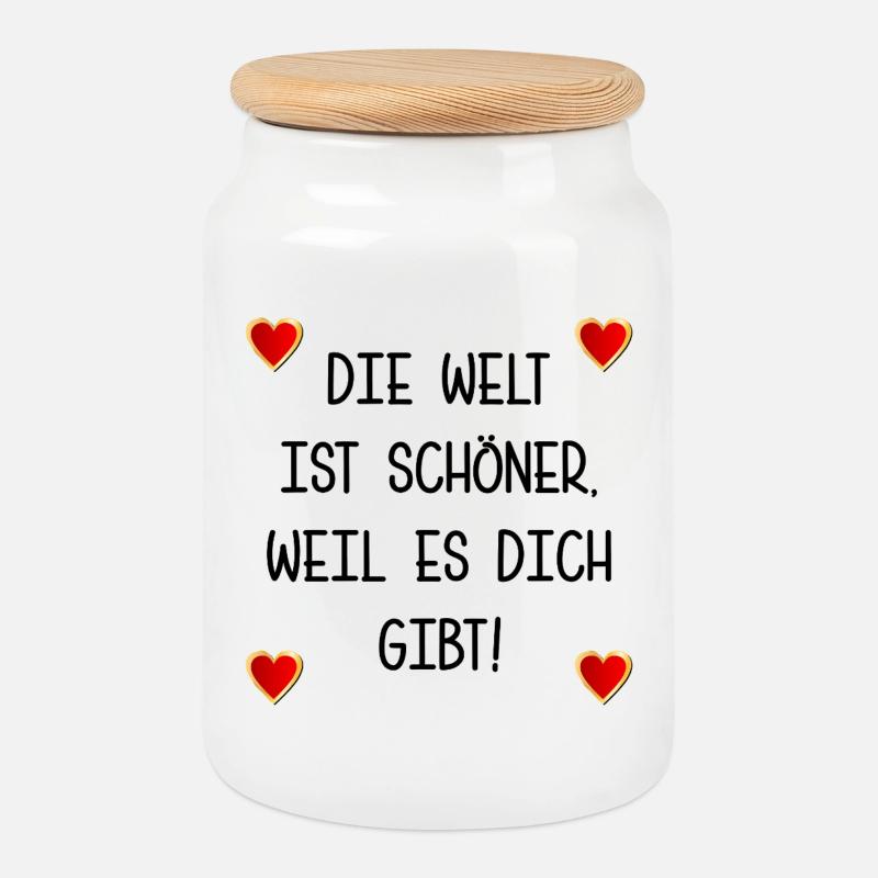 BEZIEHUNG FREUNDSCHAFT SPRÜCHE - Keksdose mit Holzdeckel - Weiß