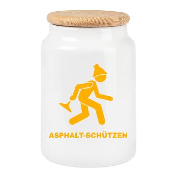 Asphalt shooters orange - Cookie Jar with Wooden Lid - white - Front