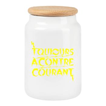 ALWAYS GOING AGAINST THE GRAIN! - Cookie Jar with Wooden Lid - white - Front