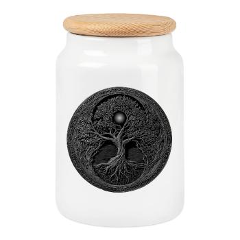 Médaille viking valhalla - Boîte à biscuits avec couvercle en bois - blanc - Devant